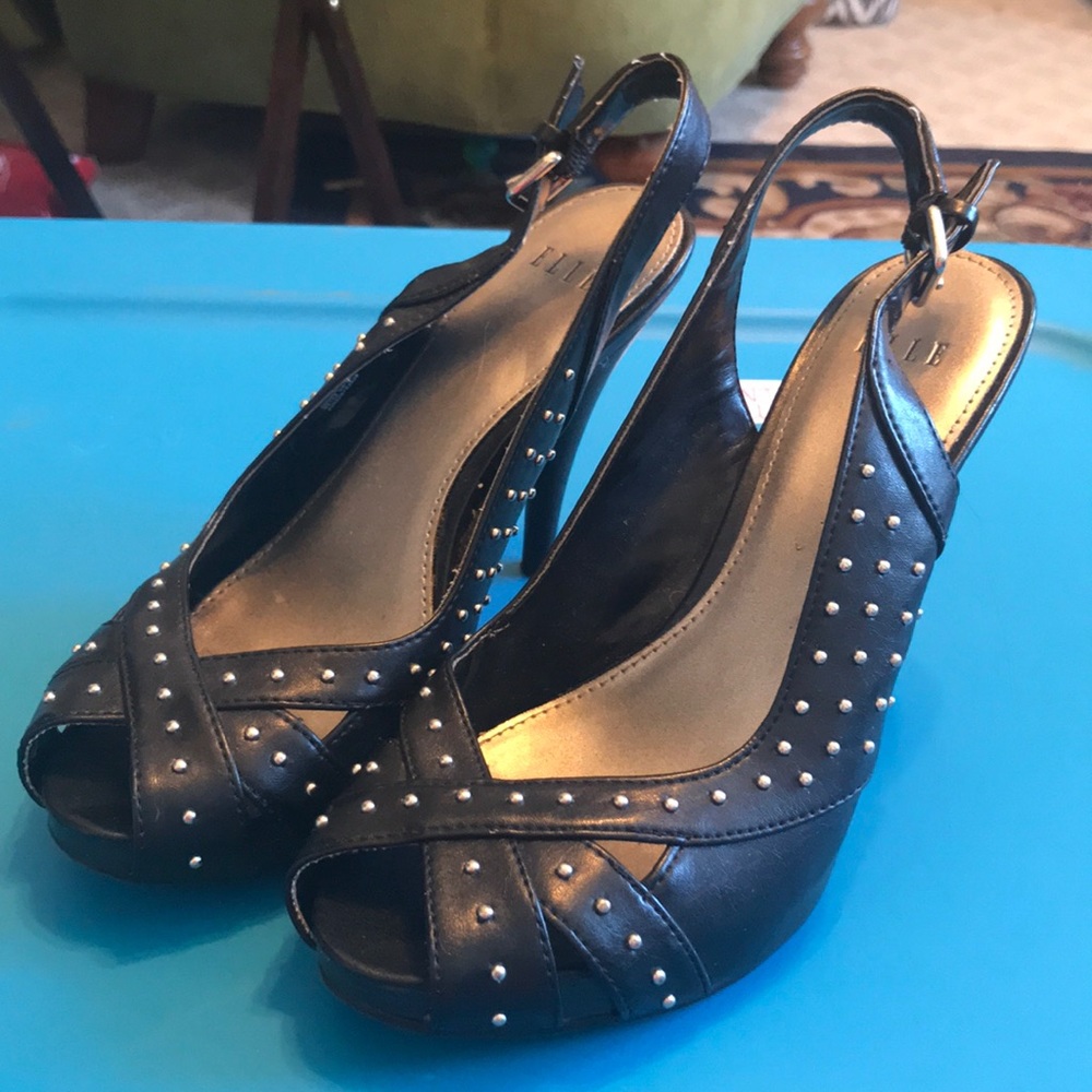 Black and Silver studded Heels